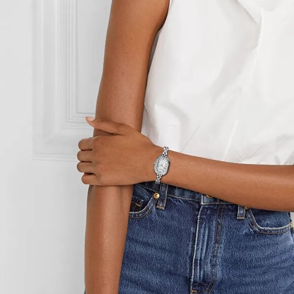 Cheetah Women's Silver White Gold Bangle Small Vintage Bracelet Waterproof Watch - Picture 6 of 13